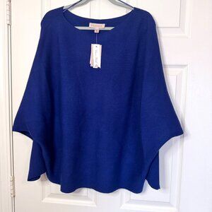 Philosophy Woman |Size 3X | New with Tags | Sapphire Blue Sweater | Batwing Slee